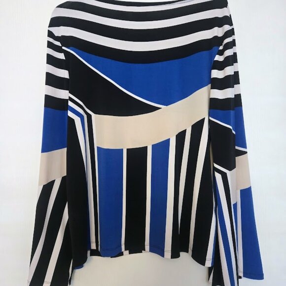 Chico's vibrant L/S tunic top geometric pattern Size‎ 2/L - Picture 2 of 5